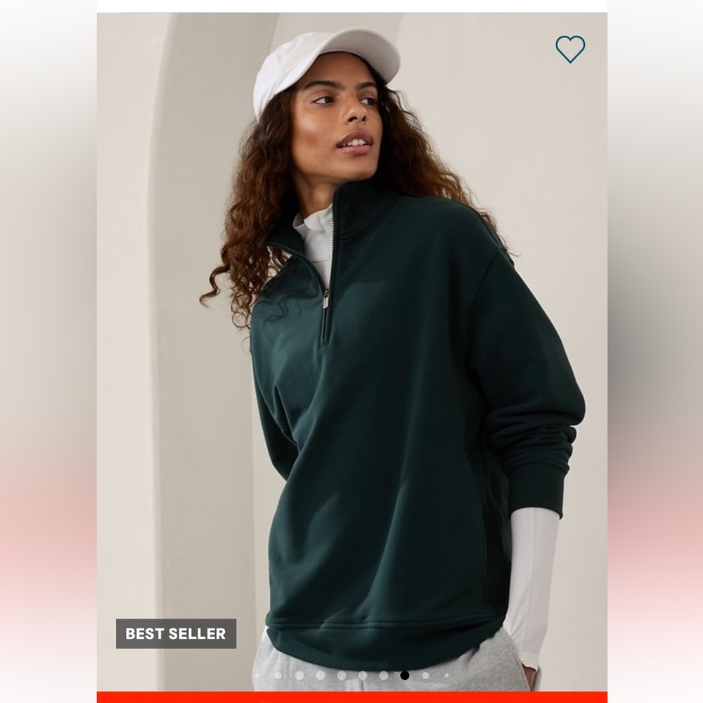Athleta Forever Fleece Sweatshirt 1/4 Zip in Cypress - Large